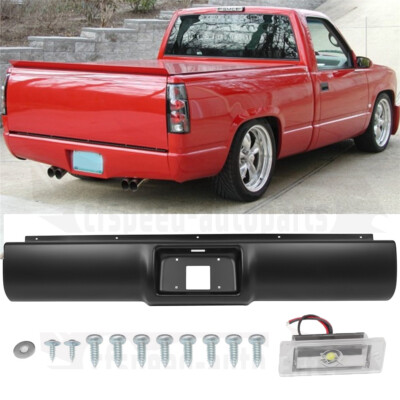Rear Bumper Roll Pan w/LED Light For 1988-1998 Chevrolet GMC C/K 1500 2500 3500