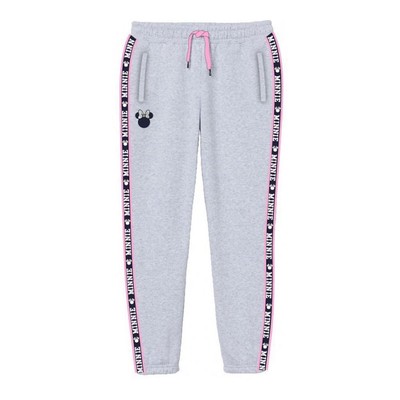 Minnie Maus Bequeme Freizeit- / Jogginghose für Mädchen, grau mit rosa Streifen