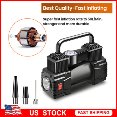 Heavy Duty Portable Air Compressor Car Tire Inflator Electric Pump Auto 12V
