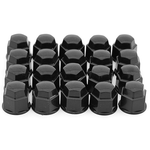 17mm Black Lug Nut Covers 20pc Set Fits Auto Car Wheel Rim ...