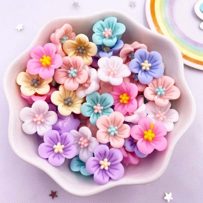 50Pcs Resin 3D Morning Glory Flower Flatback Craft Embellishments