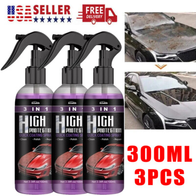 3X 100ML 3 in 1 High Protection Quick Car Coat Ceramic Coating Spray Hydrophobic