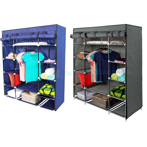 53 Portable Closet Storage Organizer Wardrobe Clothes Rack With