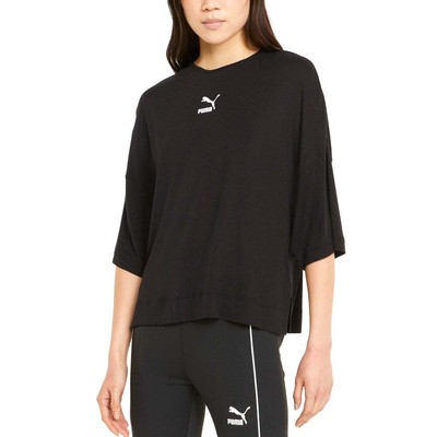 

Puma Classics Splitside Crew Neck 34 Sleeve T-Shirt Womens Black Casual Tops 533, Черный