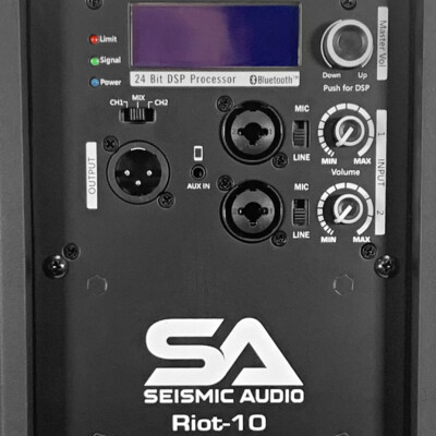 Pair of Powered 10" 700 Watt PA DJ Speakers Bluetooth, DSP, Mixer & Class D Amp