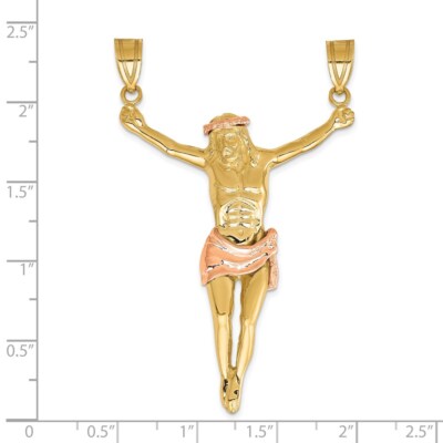Pre-owned Superdealsforeverything Real 14kt Two-tone Corpus Pendant