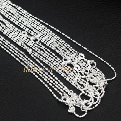 Wholesale Lots 925 Sterling Silver 1.4mm Bar /& Bead Link Chain Necklace 16/"-30/"