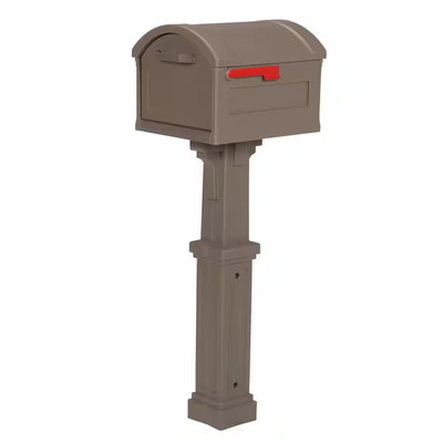Grand Haven Mocha, Extra Large, Plastic, Mailbox and Post Combo
