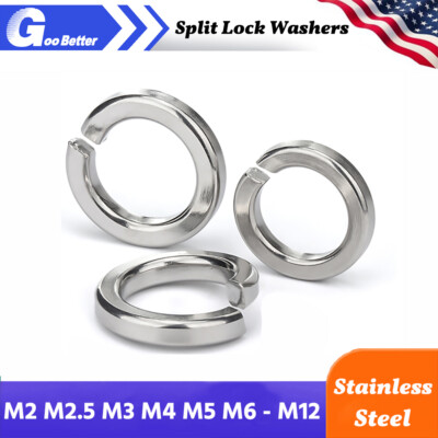304 Stainless Steel Split Lock Washers DIN127 M2 M2.5 M3 M4 M5 M6 M8 M10 M12