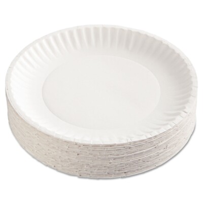 AJM Packaging Corporation CP9GOEWH 9 in. Paper Plates (100/PK, 10 PK/CT) New