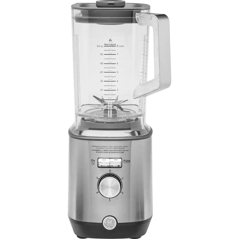 GE 64 Oz. 5 Speed Stainless Steel Blender with Personal Blender Cups Plastic Jar