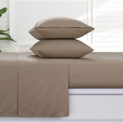 Queen 170 GSM Extra Deep Pocket Flannel Sheet Set Camel - Azores Home
