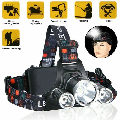 HOT SALE T6 LED Waterproof Headlamp Head Torch + 2 x 18650 Battery&Charger BEST