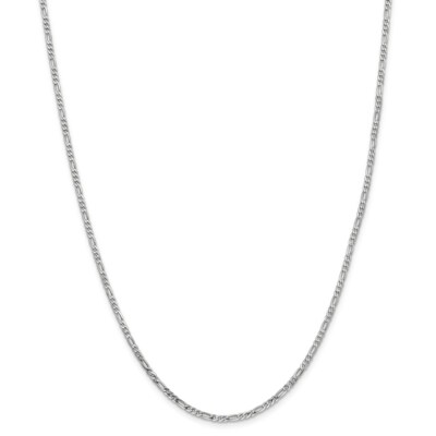 Pre-owned Superdealsforeverything Real 14kt White Gold 2.25mm Flat Figaro Chain; 18 Inch; Lobster Clasp