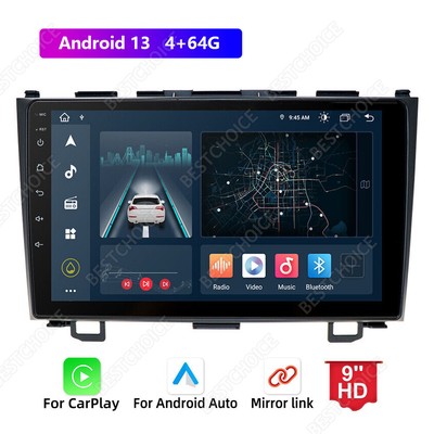 For Honda CRV-2 2007-2011 Android 13 Apple Carplay Car Stereo Radio GPS WIFI 64G