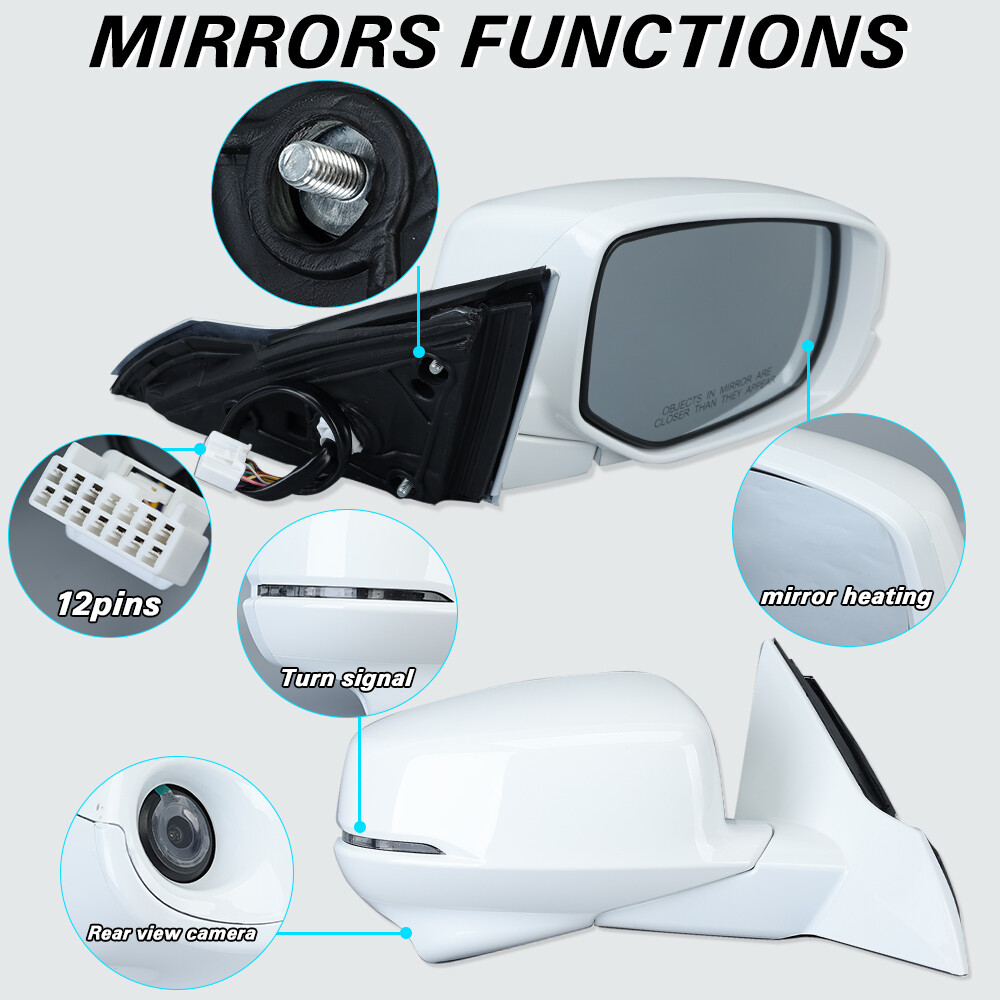 For Honda Accord 2013-2017 Right Passenger Side Mirror Camera Turn Signal Heated
