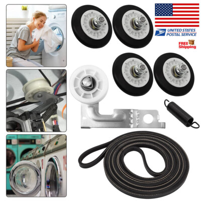For LG Kenmore Dryer Drum Maintenace Repair Kit Rrum Roller +Belt +Idler Pulley