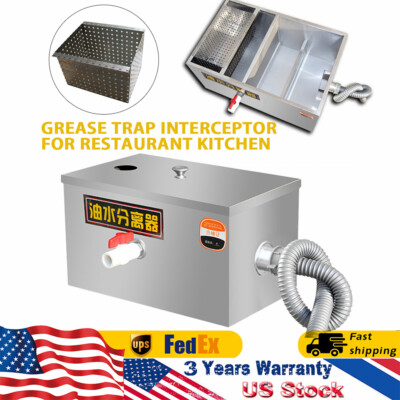Commercial Grease Interceptor Grease Trap Stainless Under Sink Grease Trap US