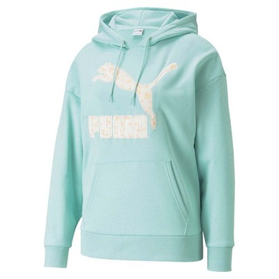 

Puma Floral Logo Hoodie Womens Blue Coats Куртки Верхняя одежда 533133-76, Синий, Puma Floral Logo Hoodie
