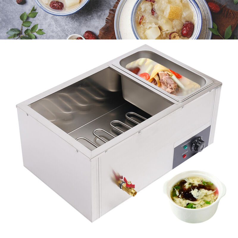 Commercial Food Warmer Steam Table Countertop 3-Pan Stainless Buffet Steamer USA