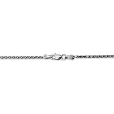 Pre-owned Superdealsforeverything Real 14kt White Gold 1.9mm Round Diamond Cut Wheat Chain; 16 Inch; Lobster Clasp