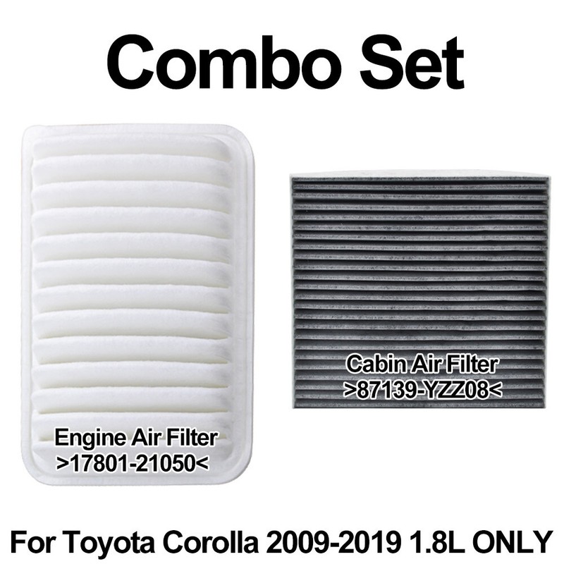 17801 21050 87139 Yzz08 Engine Cabin Air Filter For Corolla 2009