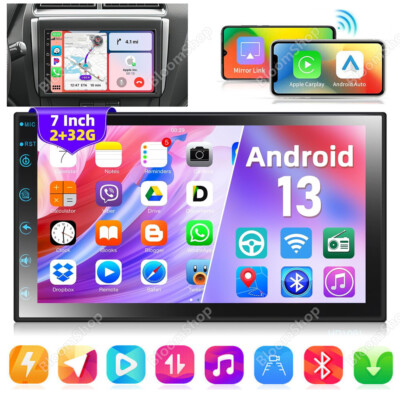 7'' Android 13 Car Stereo Radio Carplay GPS Navi WIFI 2+32GB Double 2 Din MP5 BT