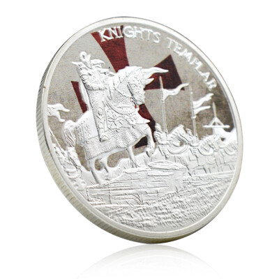 Knights Templar Silver Coin Shield Commemorative Medal European Collectibles