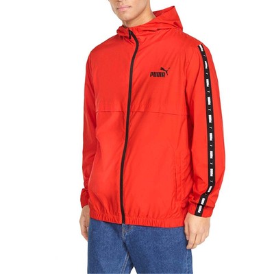 

Puma Ess+ Tape Full Zip Ветровка мужская красная повседневная спортивная верхняя одежда 847477-11, Красный, Puma Ess+ Tape Full Zip Windbreaker