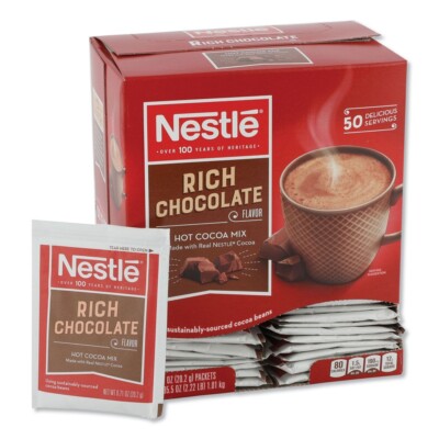 Nestle 25485 0.71 oz. Hot Cocoa Mix - Rich Chocolate (50/BX) New