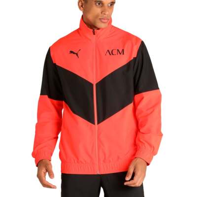 

Puma Ac Milan Prematch Водолазка Полная молния Куртка Мужские красные пальто Куртки Outerwe, Красный, Puma Ac Milan Prematch Turtleneck Full Zip Jacket