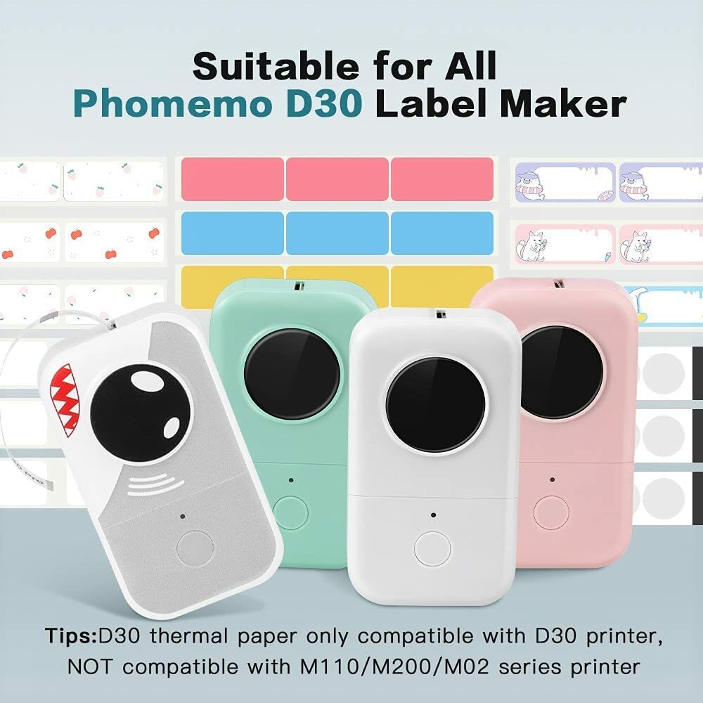 Phomemo Waterproof Self-Adhesive Thermal Label Sticker Paper for D30 Printer