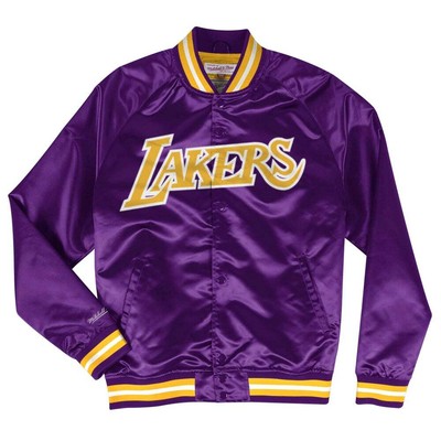

Mitchell - Ness Легкая Атласная Куртка Мужская Размер  Пальто Куртки Верхняя Одежда ST, Фиолетовый, Mitchell - Ness Lightweight Satin Jacket