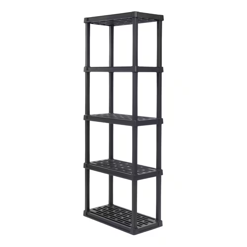 5 Tier Storage Shelf Plastic Shelving Unit Garage Organizer 200 Lb Capacity