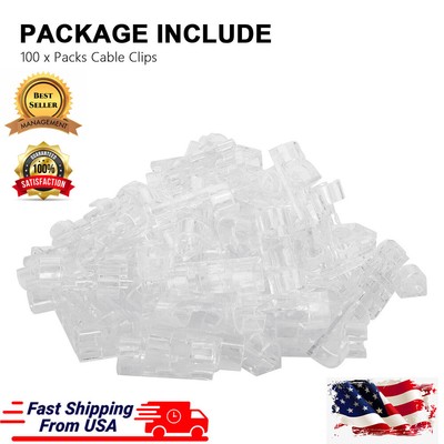 96 Pcs Cable Clips Self-Adhesive Cord Wire Holder Management Organizer Clamp NEW