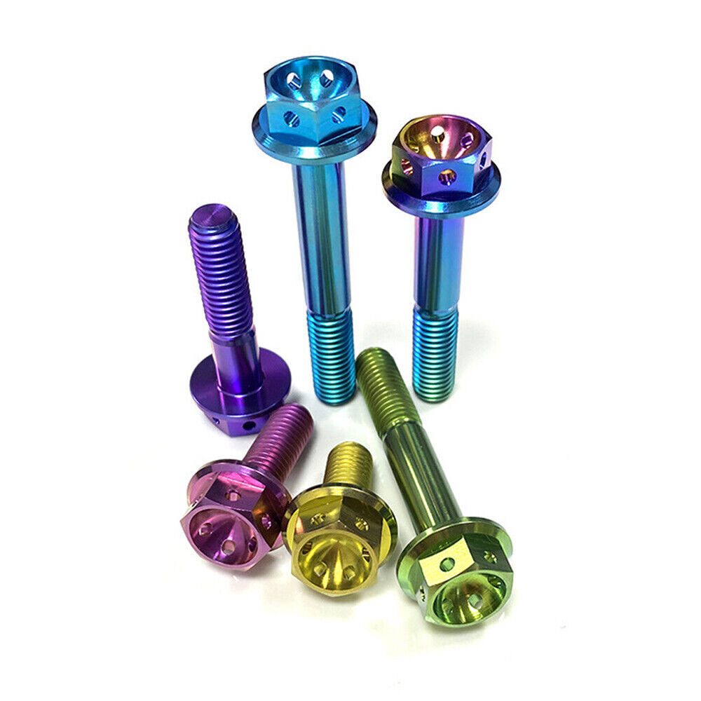M8 X 1.25mmTitanium Drilled Hex Head Flange Bolt 15 20 25 30 35 40 45 50 55 60mm