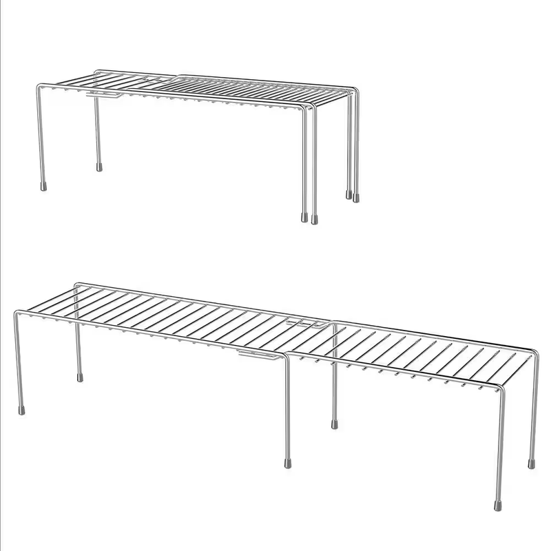 Expandable Storage Shelf Pantry Organizer Cabinet Shelf Chrome Adjustable