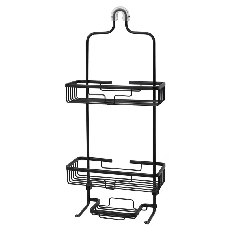 NeverRust Shower Caddy Black Aluminum 2 Shelf Soap Dish Rustproof Hanging