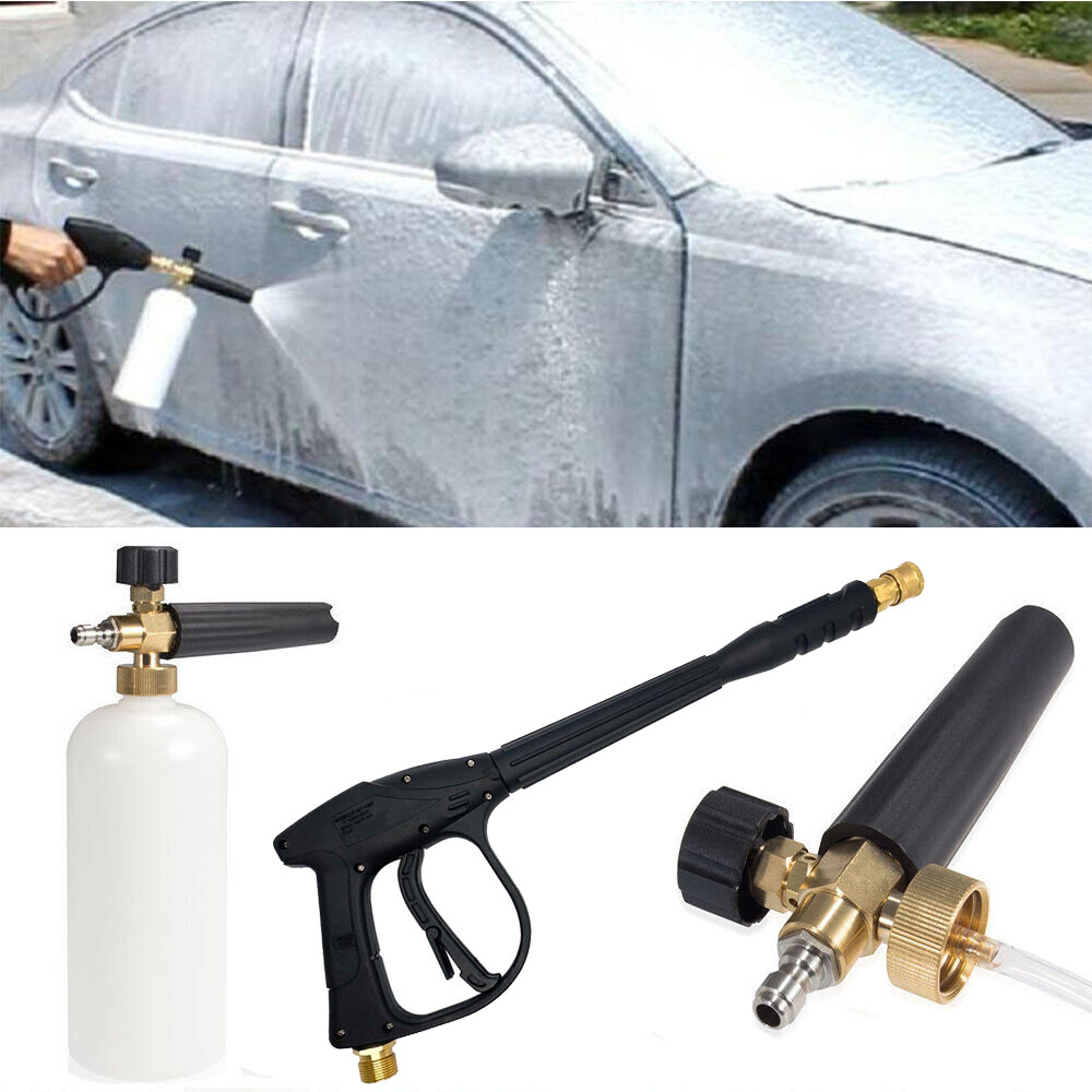 1/4" Snow Foam Washer Gun Car Wash Soap Lance Cannon Spray Pressure Jet Bottle