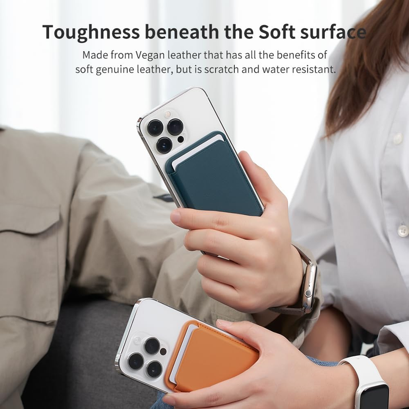 Magnetic Card Wallet, Premium Vegan Leather Phone Wallet for MagSafe 3-Card Hold