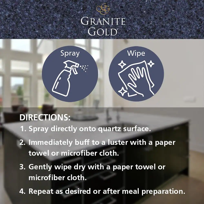 Granite Gold 24 Oz. Clean & Shine, Quartz Countertop Cleaner and Polish Spray