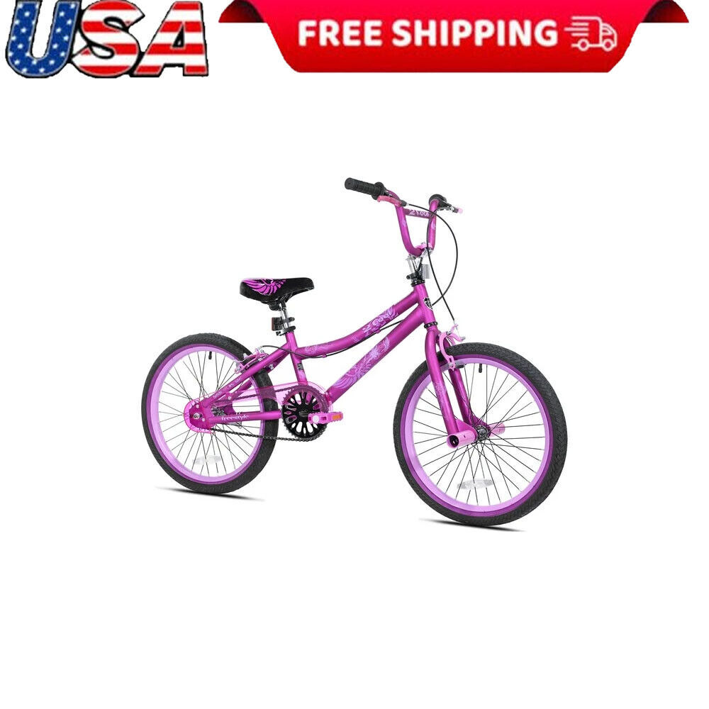 20 In 2 Cool Bmx Girl's Child Bike Durable Steel Frame W/ Drop Bar Satin Purple