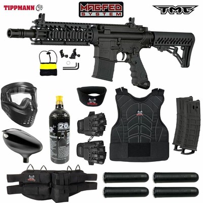 Maddog Tippmann TMC MAGFED Protective CO2 Paintball Gun Starter Package -Black