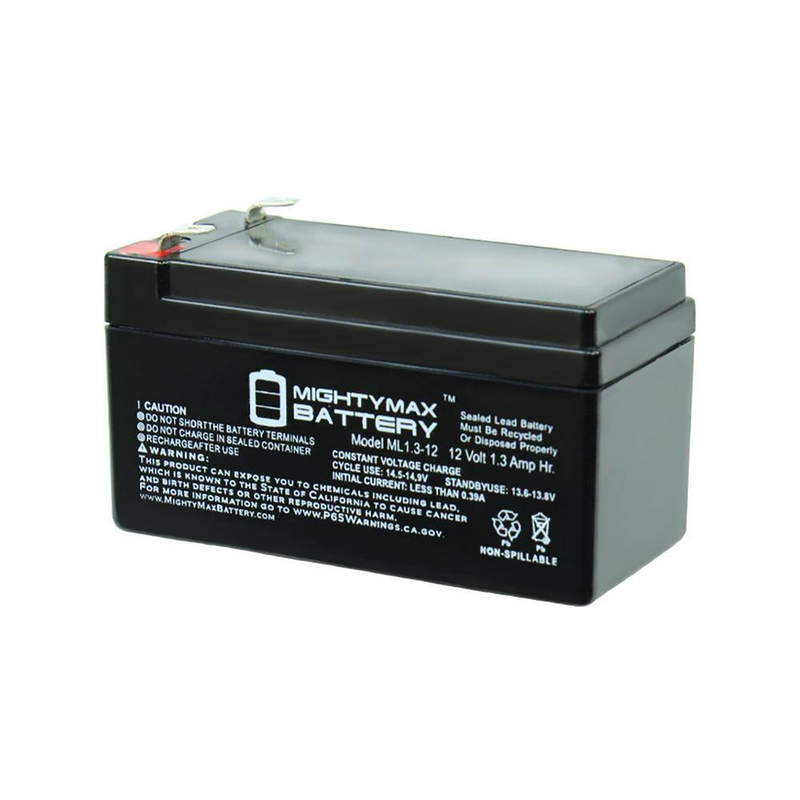 12-Volt 1.3 Ah SLA (Sealed Lead Acid) AGM Type Battery for Alarm/Security System