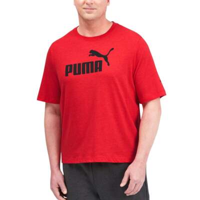 Puma Essential Heather Crew Neck Футболка с коротким рукавом Мужские красные повседневные топы 58625