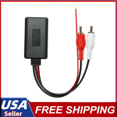 US Bluetooth Wireless 12V RCA AUX Adapter Dongle For Car Stereos BT Black