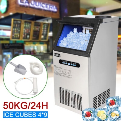 Large Capacity 110lb Stainless Steel Commercial Restaurant Bar Ice Maker Machine