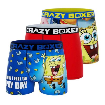 

CRAZY BOXER 3Pk Sponge Bob Pay Day Briefs Мужские красные спортивные повседневные CBSPB0103X3D5, Красный, CRAZY BOXER 3Pk Sponge Bob Pay Day Briefs