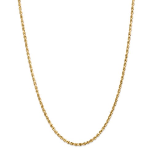 Pre-owned Accessories & Jewelry 14k Yellow Gold 3.2mm Solid Diamond Cut Rope Chain W/ Lobster Clasp 16" - 36"