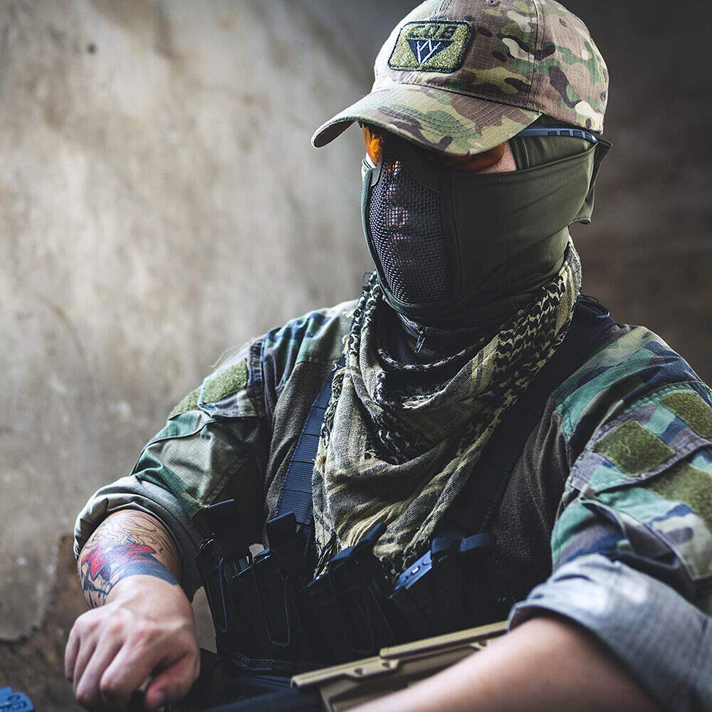 Mesh Mask Men Tactical Balaclava Airsoft Paintball Full Face Sun Protection Hood